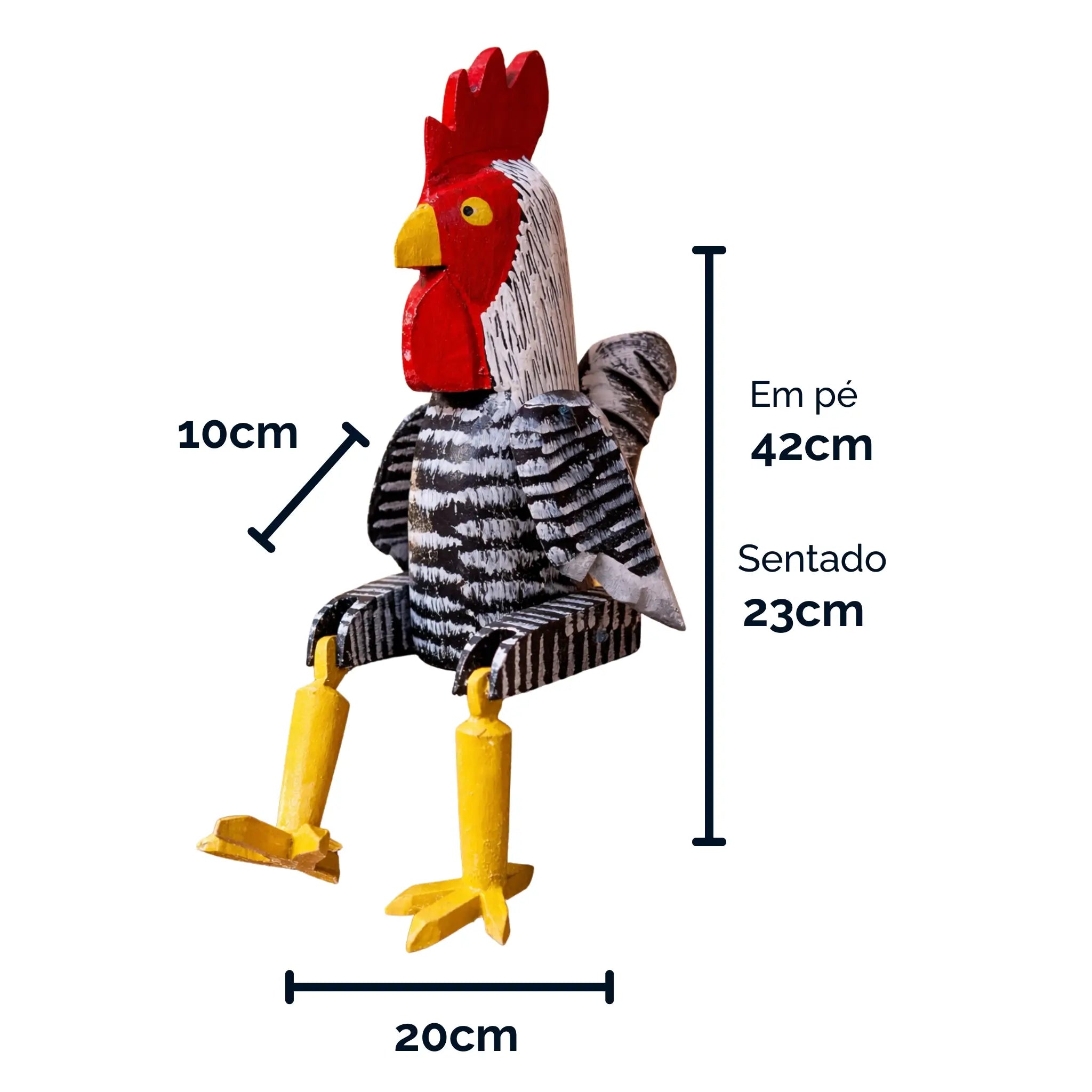 Casal Galo e Galinha Articulado - Kit 2 peças
