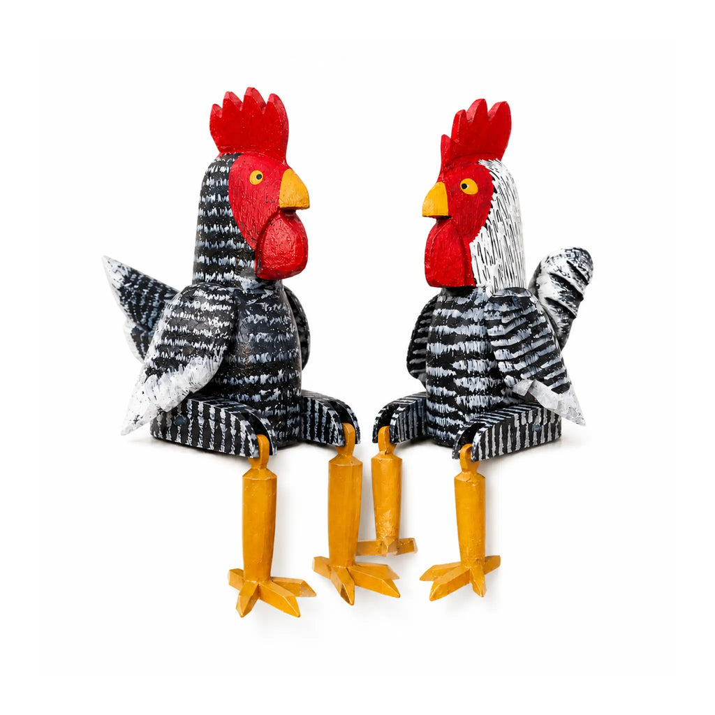 Casal Galo e Galinha Articulado - Kit 2 peças