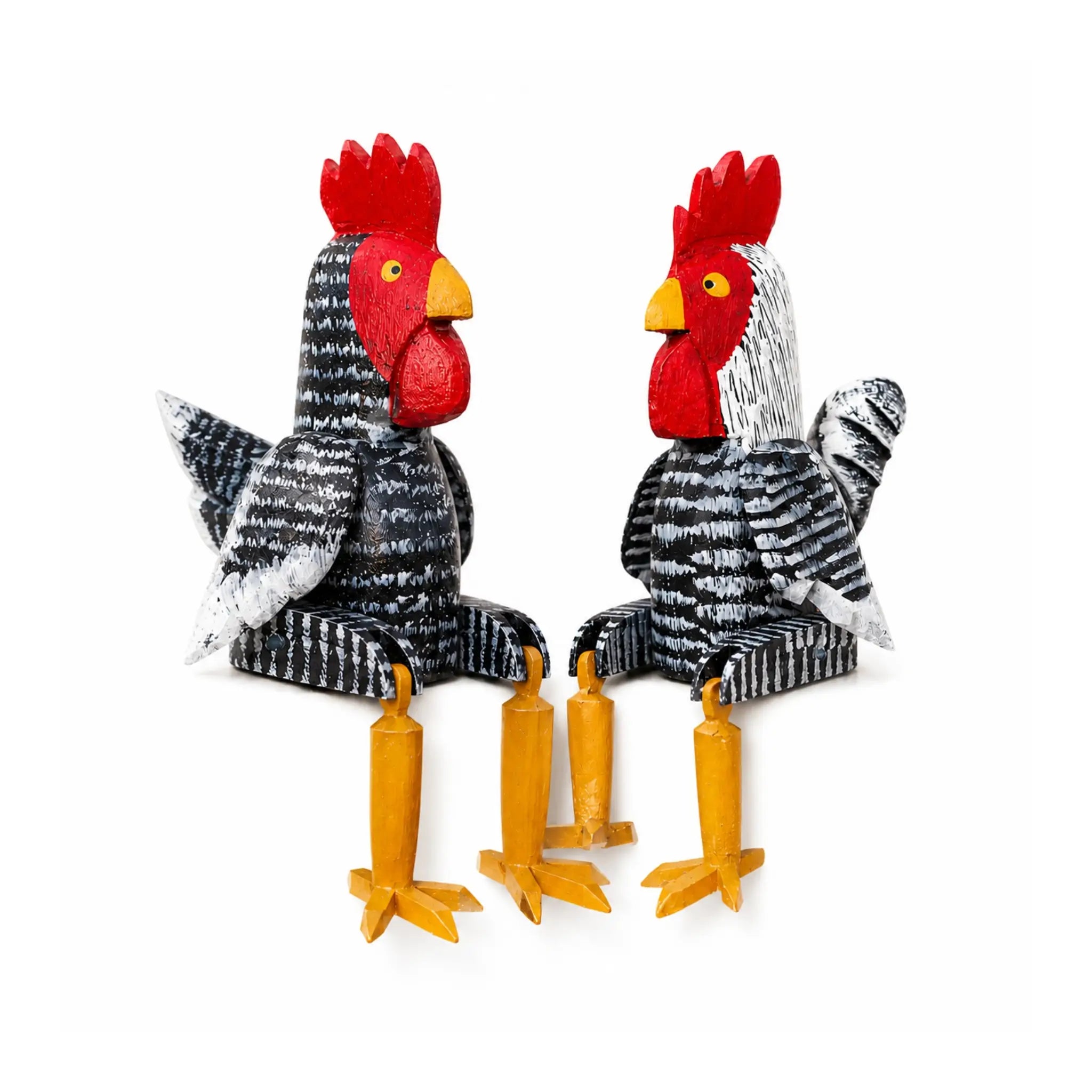 Casal Galo e Galinha Articulado - Kit 2 peças