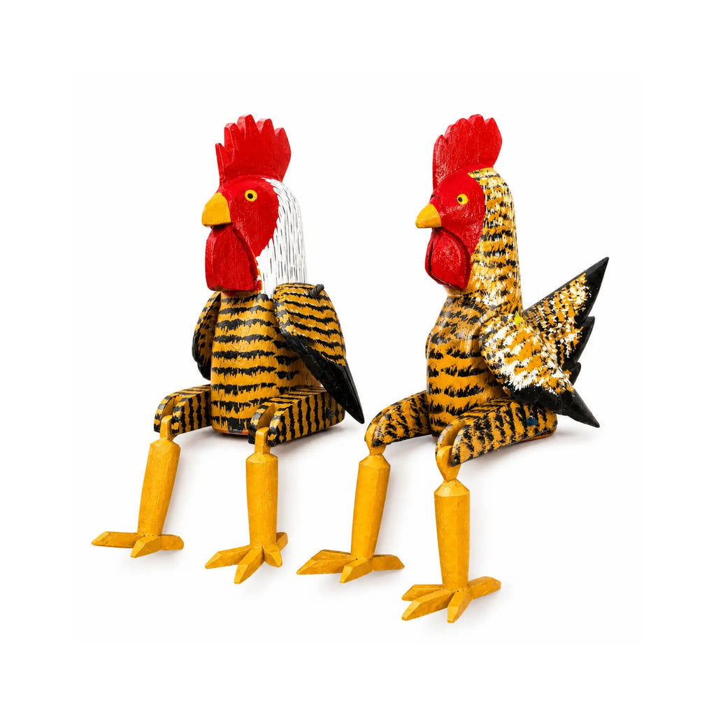 Casal Galo e Galinha Articulado - Kit 2 peças