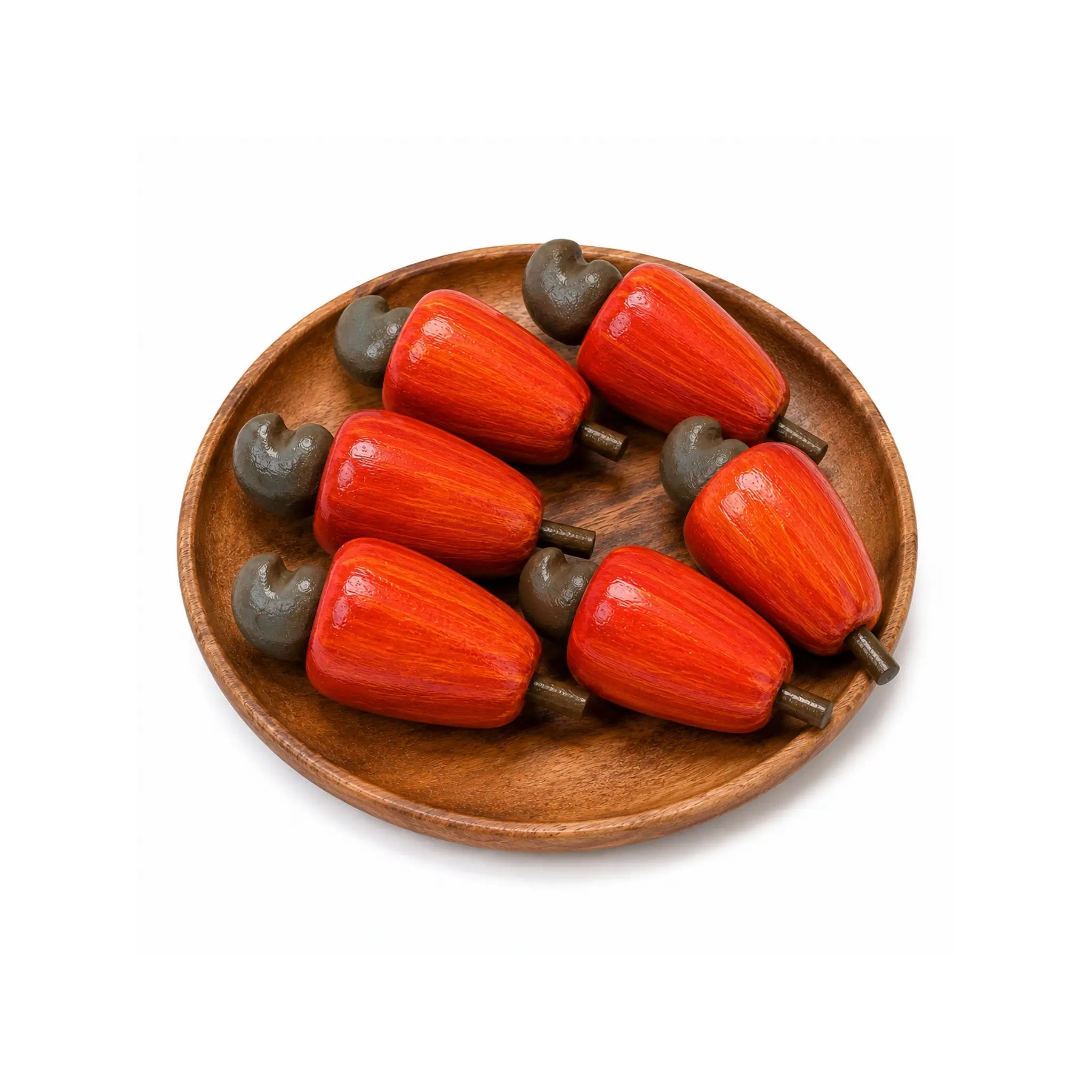 Kit 6 Frutas Decorativas - Madeira