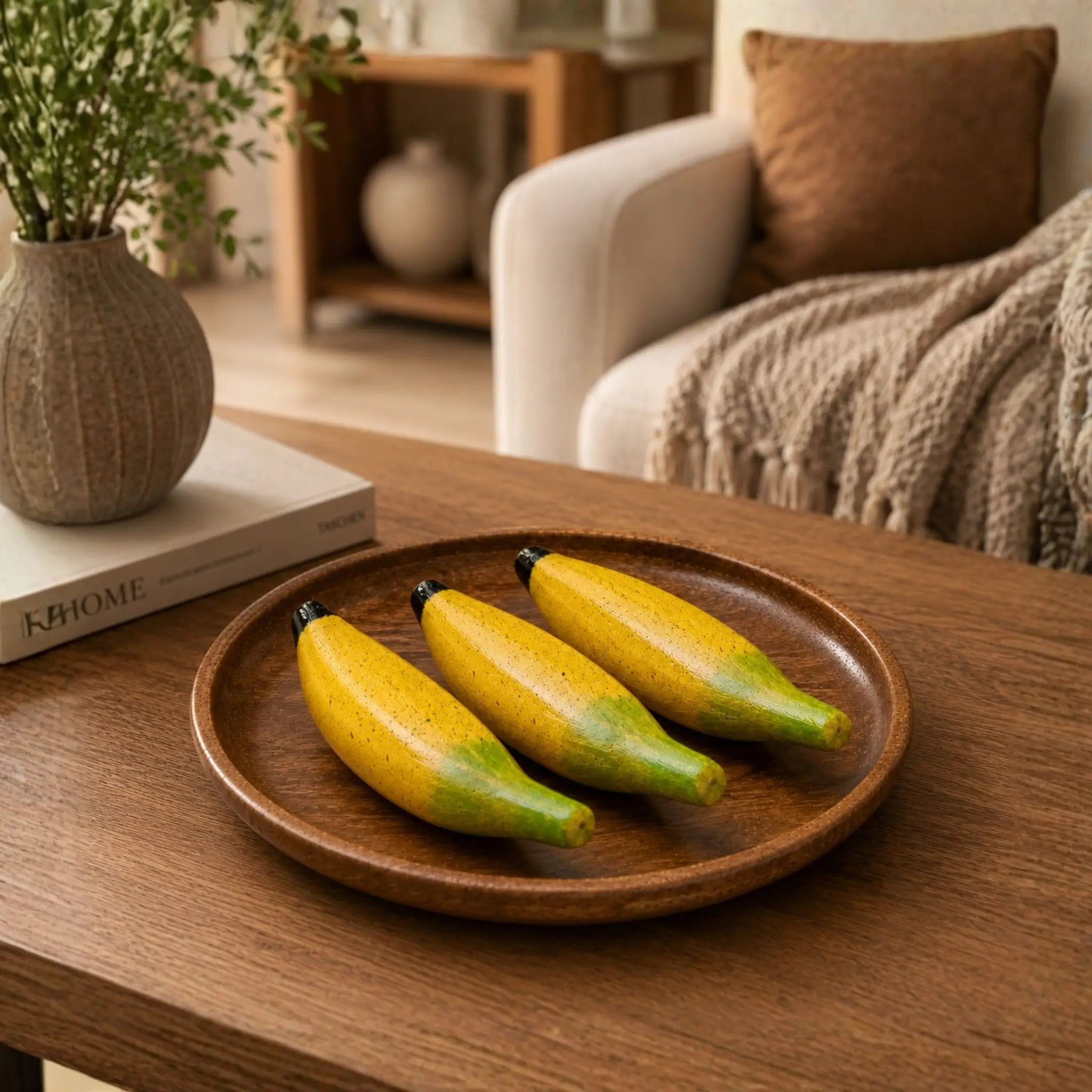 Kit 6 Frutas Decorativas - Madeira