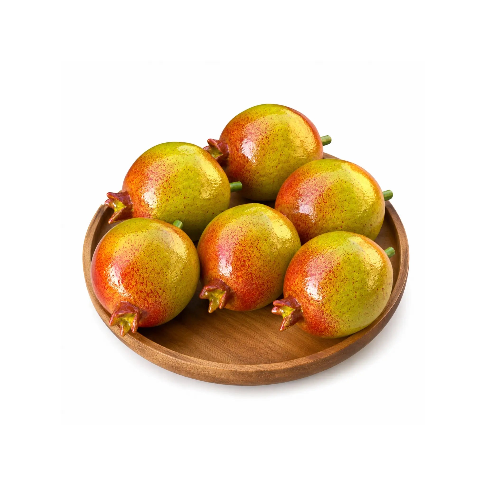 Kit 6 Frutas Decorativas - Madeira