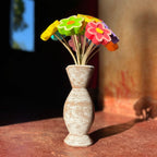 "Vaso de flores de madeira"