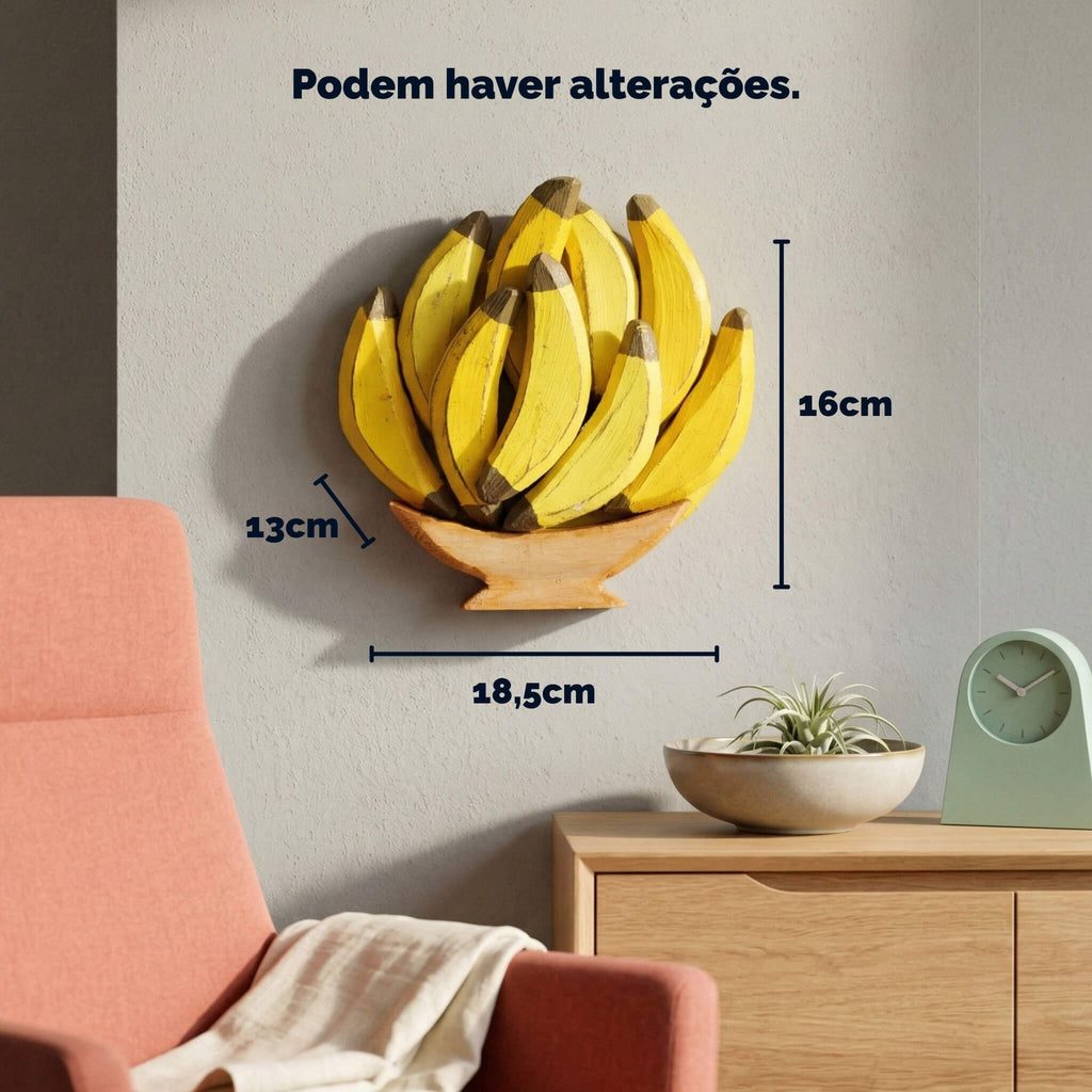 "Quadro de Parede Ânfora de Bananas - 16x18x5 medidas"