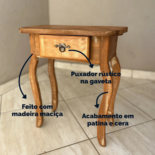 "Aparador rústico de madeira detalhes"