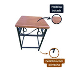 "Detalhes do banco rústico"