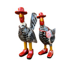 Casal Galo e Galinha Charmosos - Kit 2 peças - Ateliê Vó Adélia