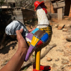 Casal Galo e Galinha com Patchwork - Kit 2 peças - Ateliê Vó Adélia
