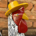 Casal Galo e Galinha com Patchwork - Kit 2 peças - Ateliê Vó Adélia
