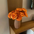 Flores de Palha Laranja - Dúzia - Ateliê Vó Adélia