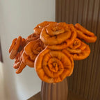 Flores de Palha Laranja - Dúzia - Ateliê Vó Adélia