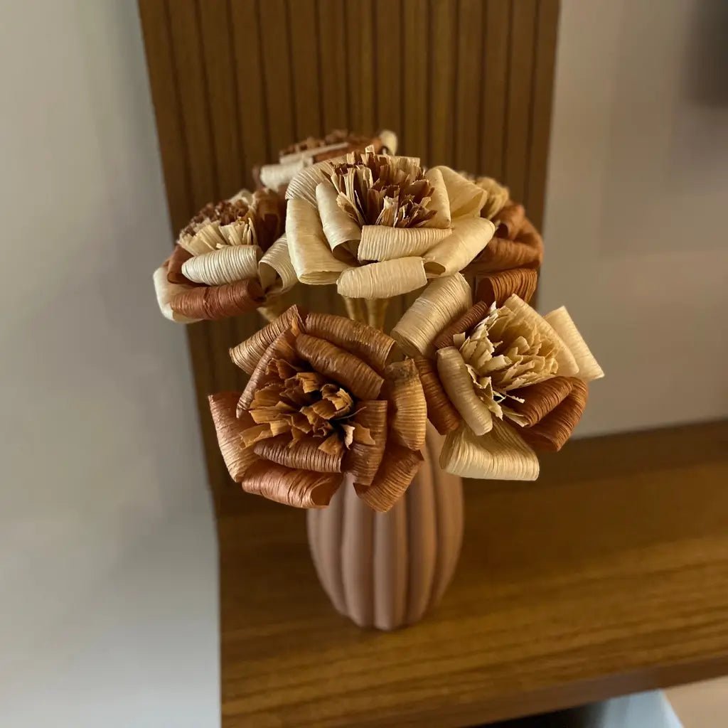 Flores de Palha Variadas - Dúzia - Ateliê Vó Adélia