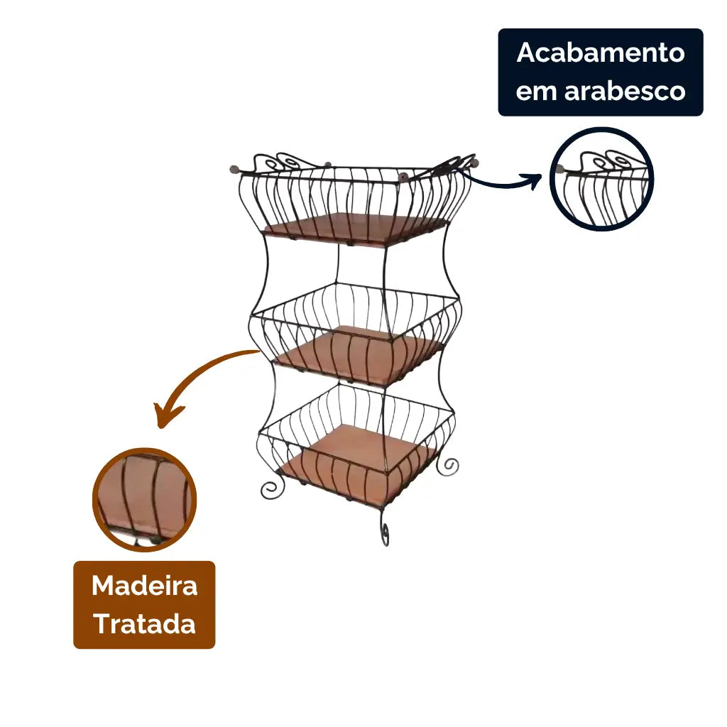 "Detalhes da fruteira rústica"