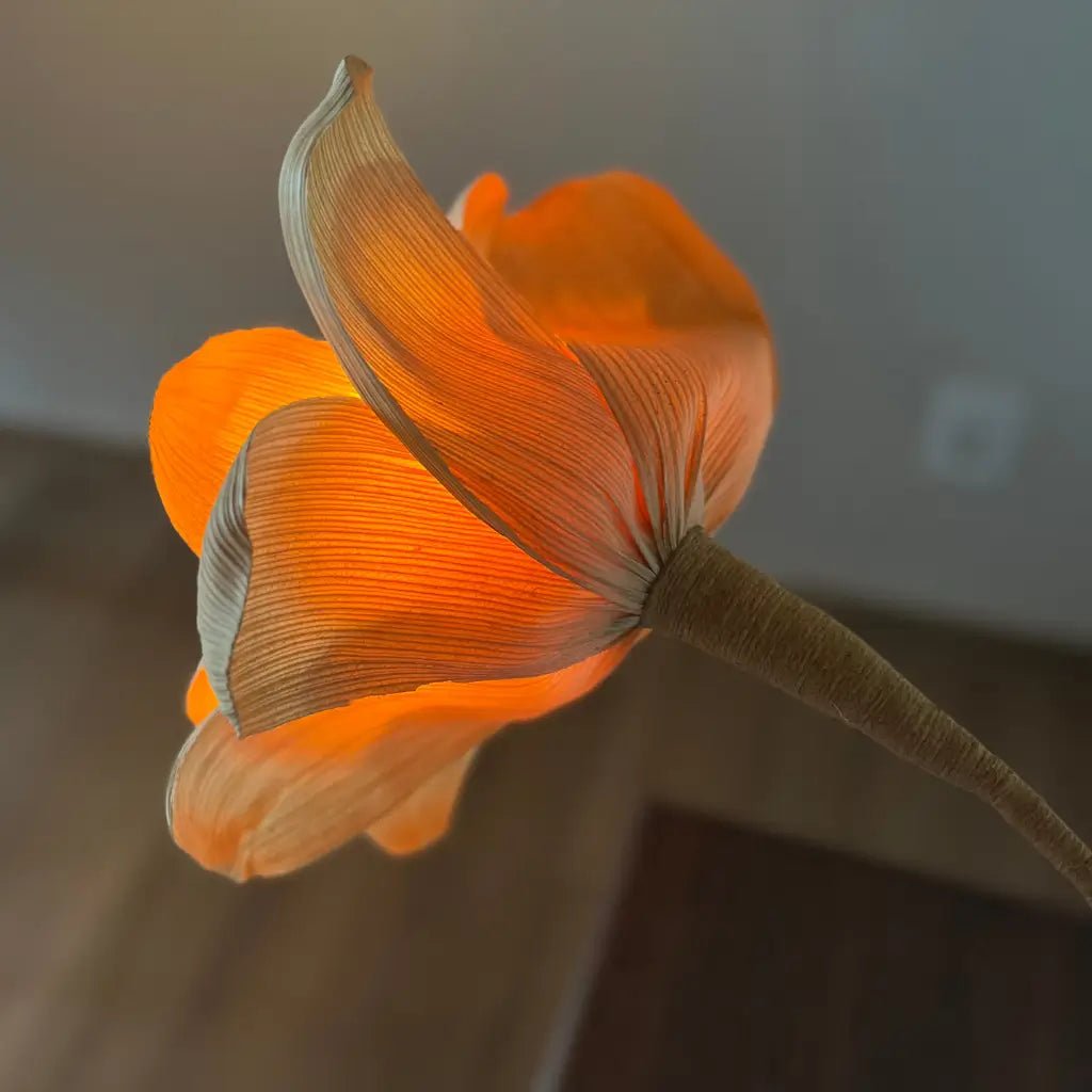 Luminária Flor Única - Palha - Ateliê Vó Adélia