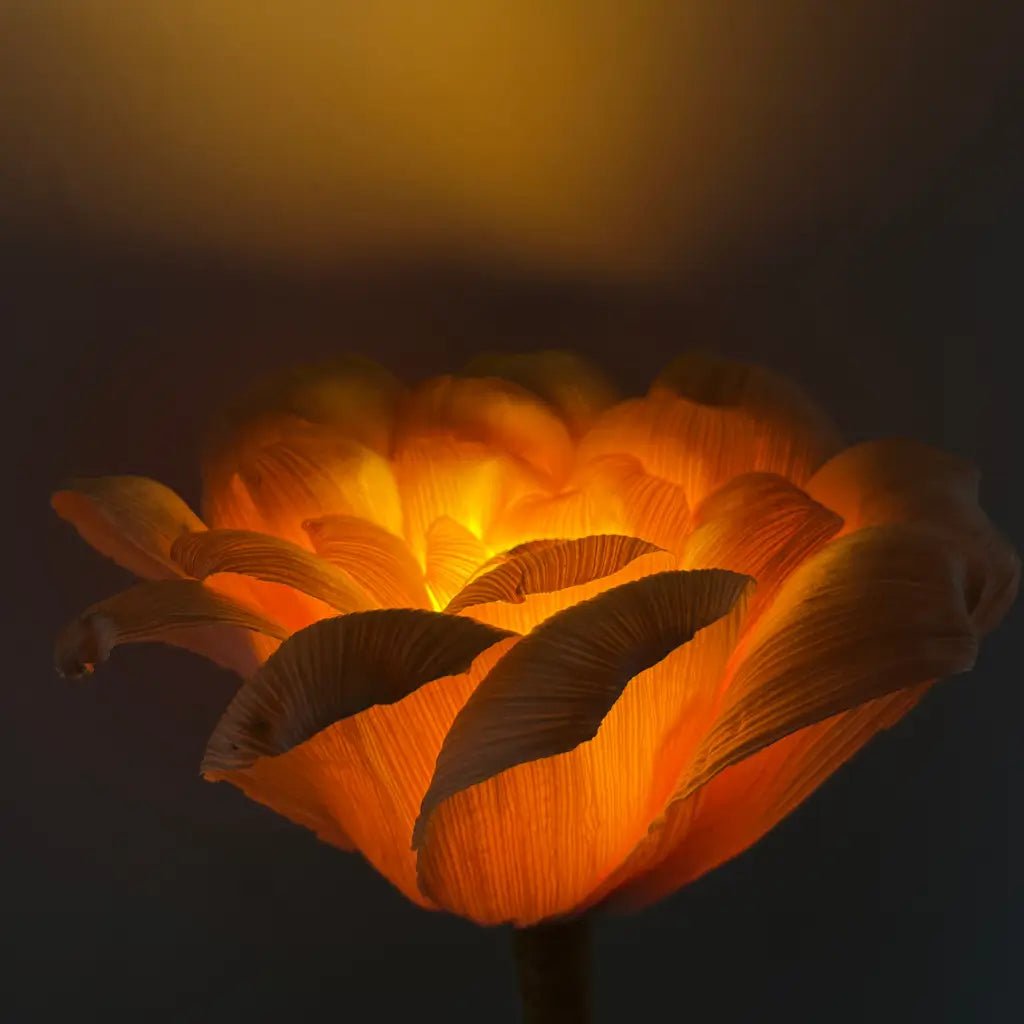 Luminária Flor Única - Palha - Ateliê Vó Adélia