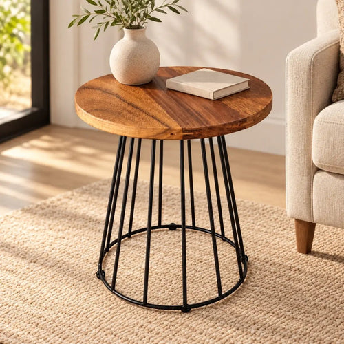 Mesa Lateral Redonda para Sala - 50x40 - Ateliê Vó Adélia