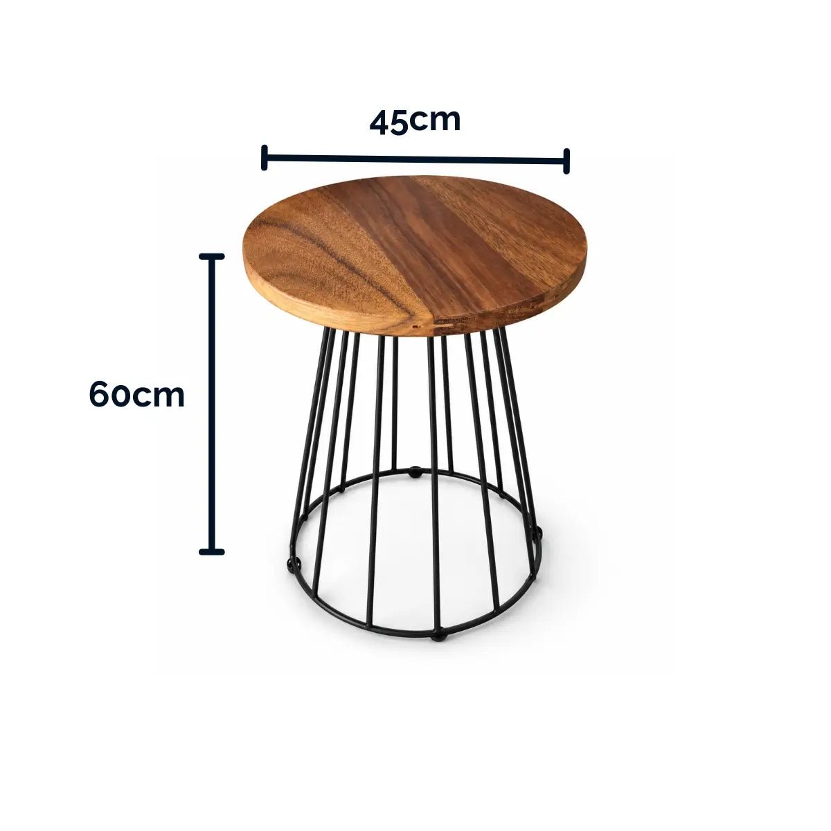 Mesa Lateral Redonda para Sala - 60x45 - Ateliê Vó Adélia