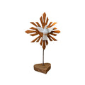 Pedestal com Divino Espírito Santo - Madeira - Ateliê Vó Adélia