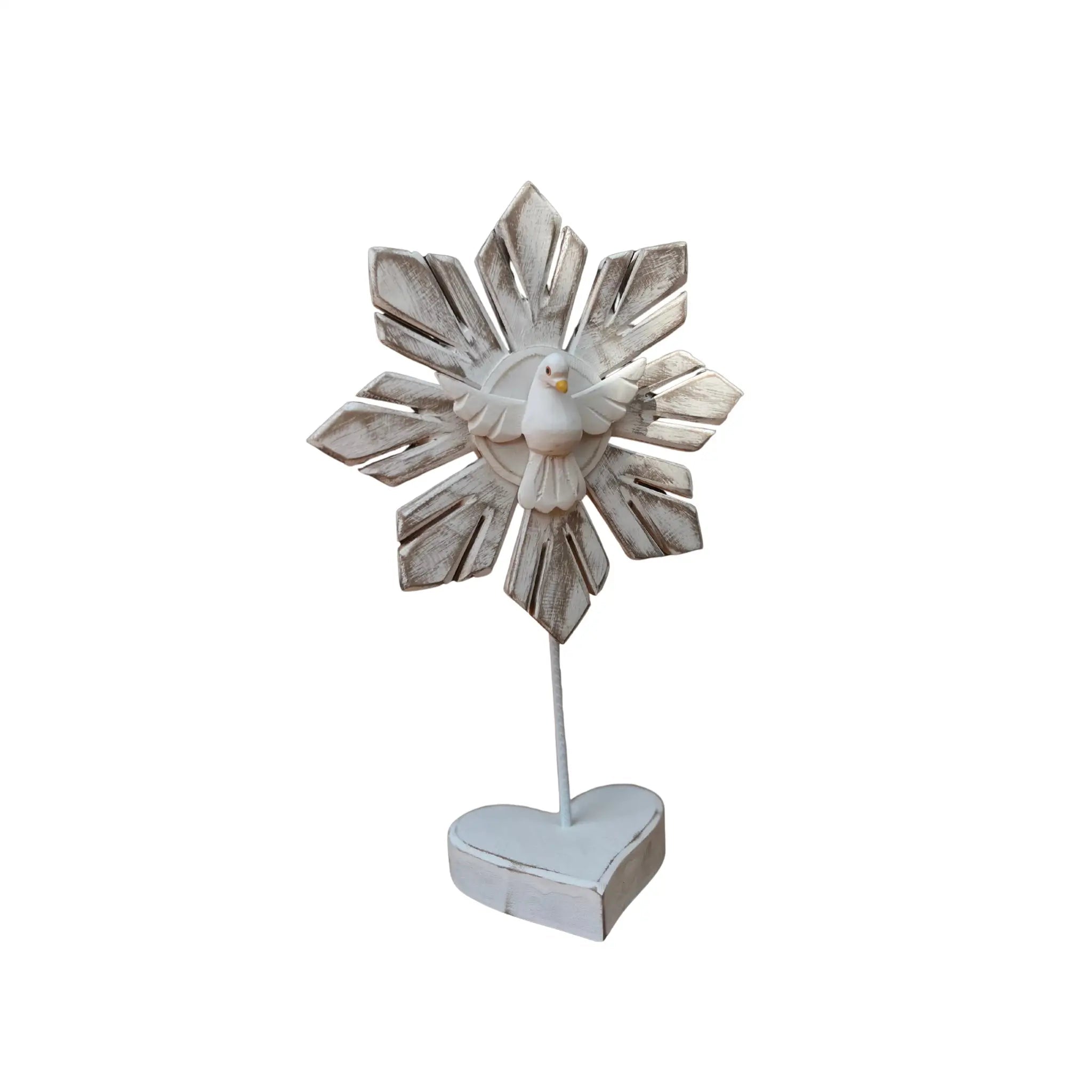 Pedestal com Divino Espírito Santo Pátina - Madeira - Ateliê Vó Adélia