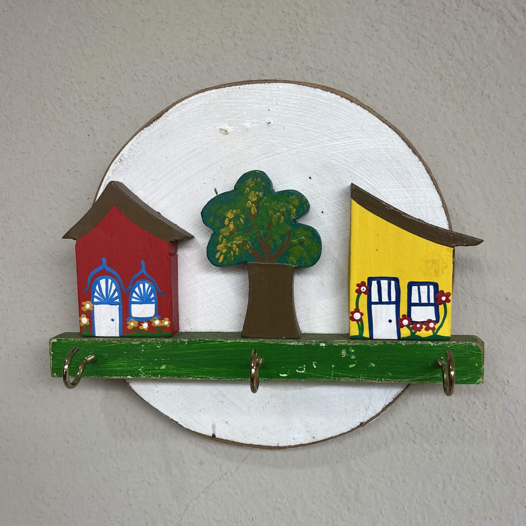 Porta Chaves de Parede Redondo - Casas - Ateliê Vó Adélia