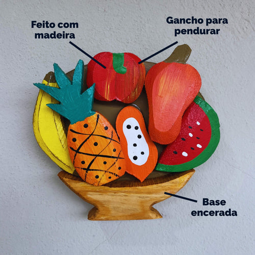Quadro de Parede Ânfora de Frutas - 16x18x5 - Ateliê Vó Adélia