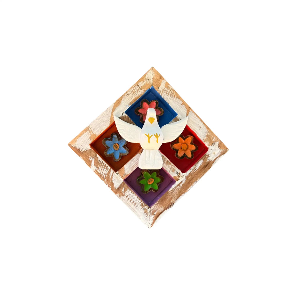 Quadro de Parede com Divino Espírito Santo - 15x15 - Ateliê Vó Adélia