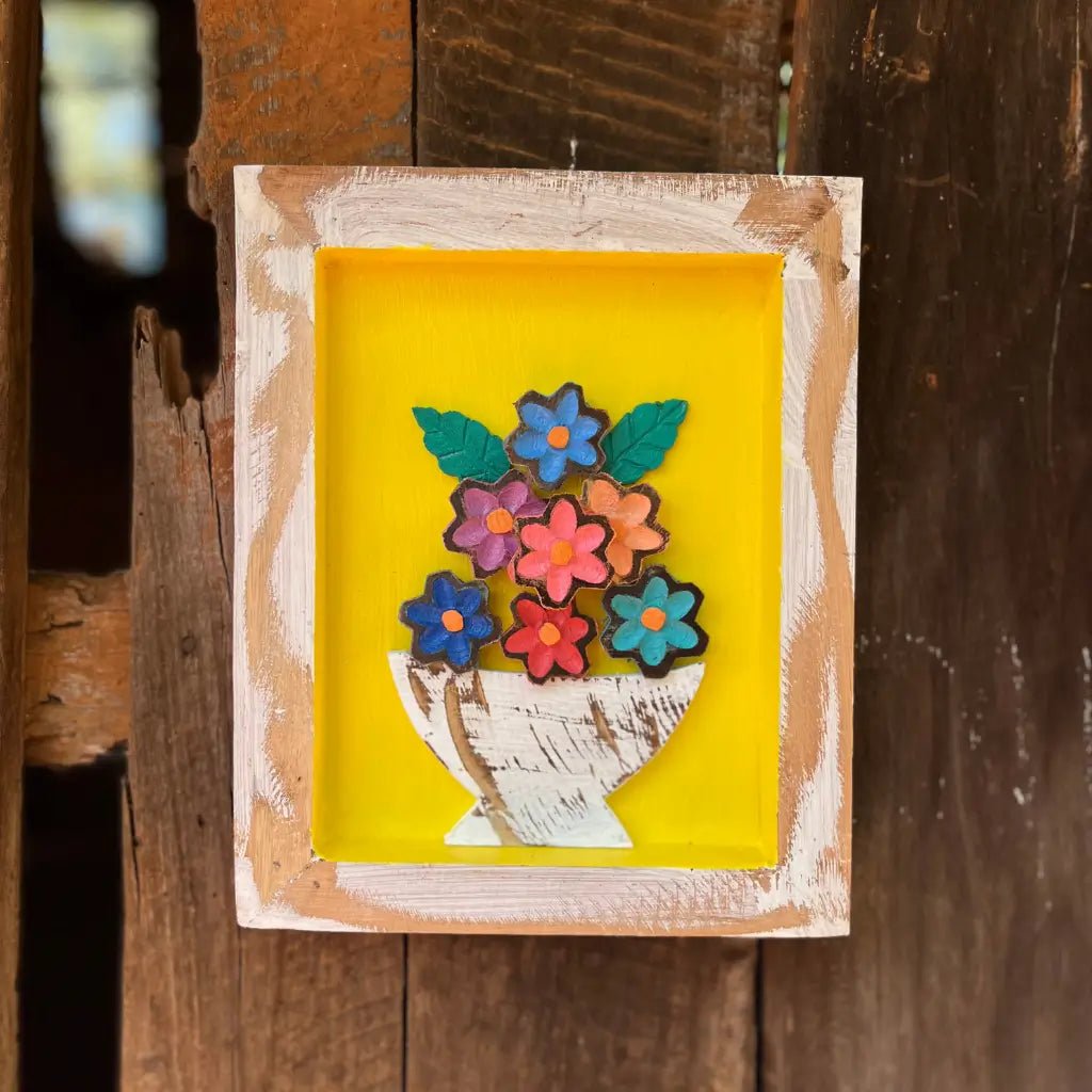 Quadro de Parede com Flores - 20x25 - Ateliê Vó Adélia