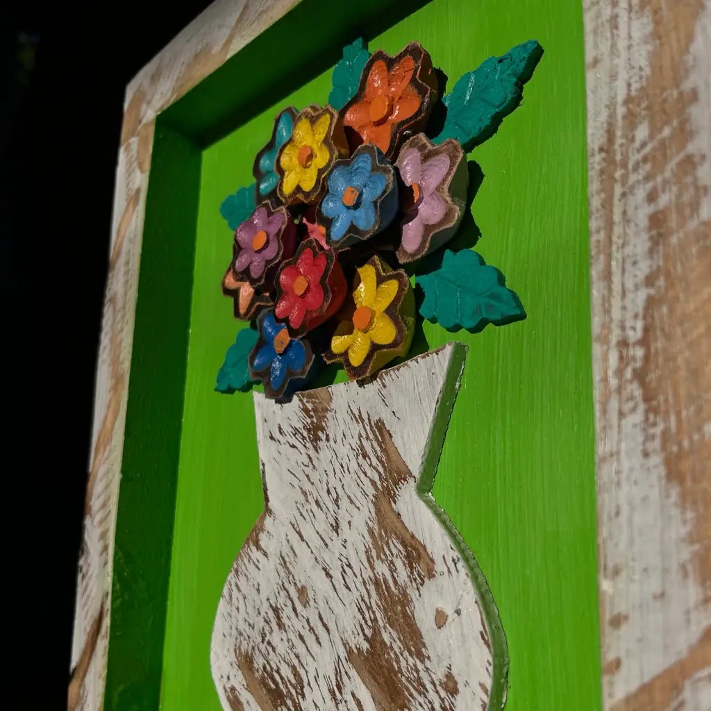 Quadro de Parede com Flores - 30x25 - Ateliê Vó Adélia
