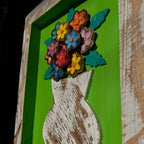 Quadro de Parede com Flores - 30x25 - Ateliê Vó Adélia