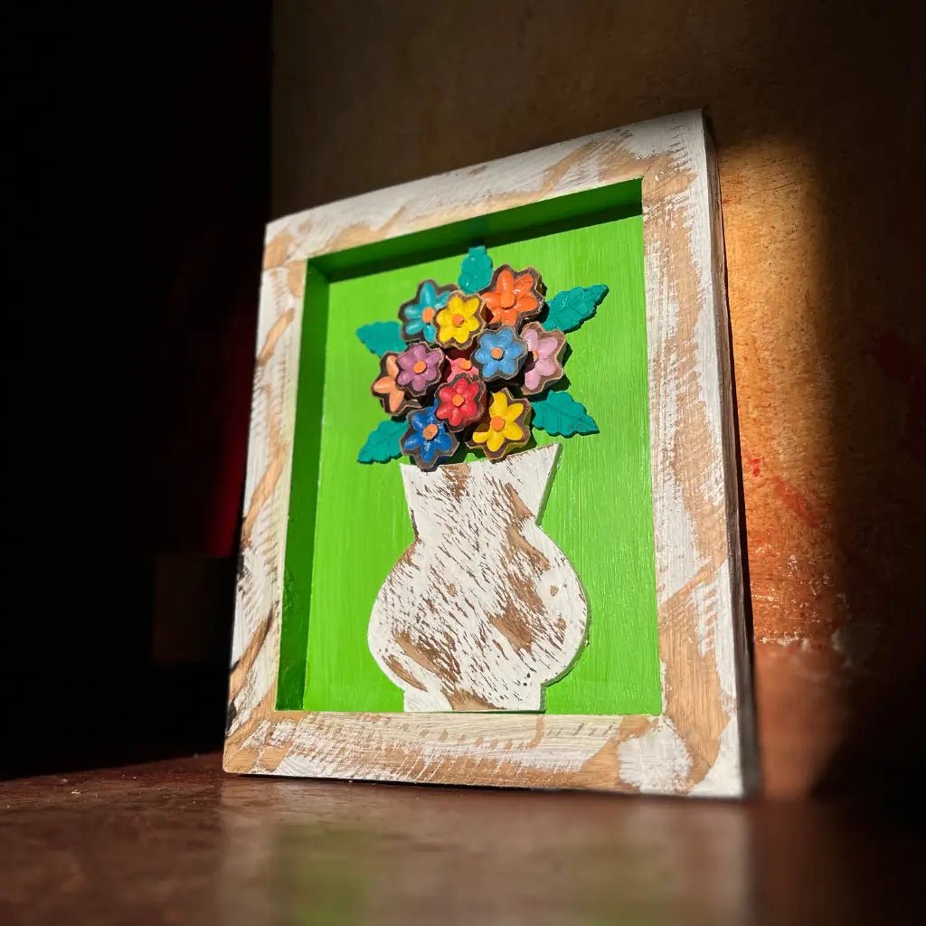 Quadro de Parede com Flores - 30x25 - Ateliê Vó Adélia