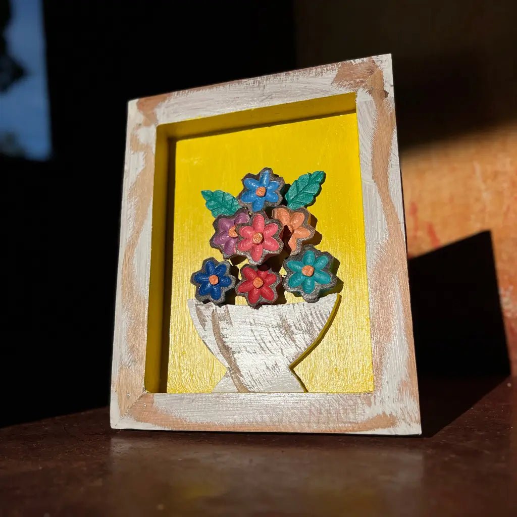 Quadro de Parede com Flores - 30x25 - Ateliê Vó Adélia