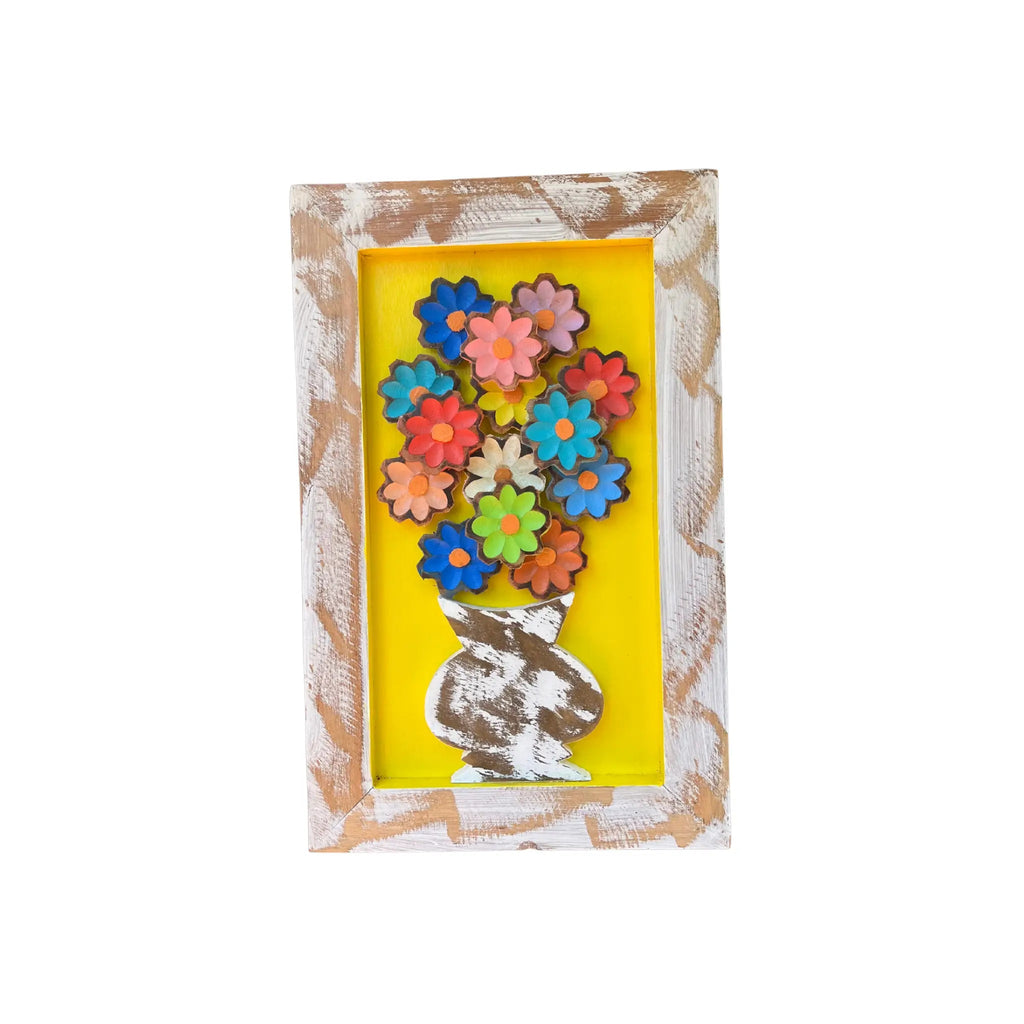 Quadro de Parede com Flores - 51x32 - Ateliê Vó Adélia