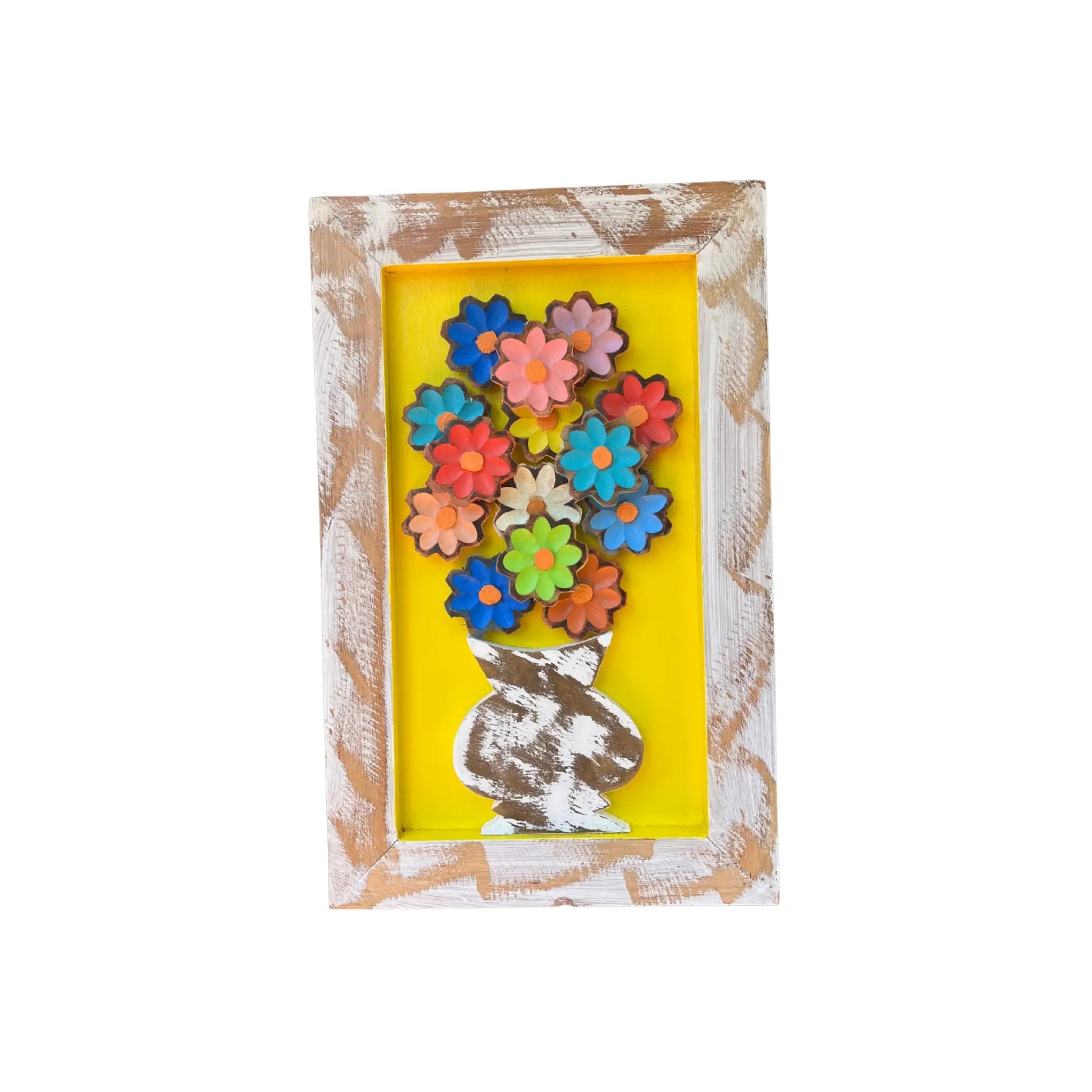 Quadro de Parede com Flores - 51x32 - Ateliê Vó Adélia