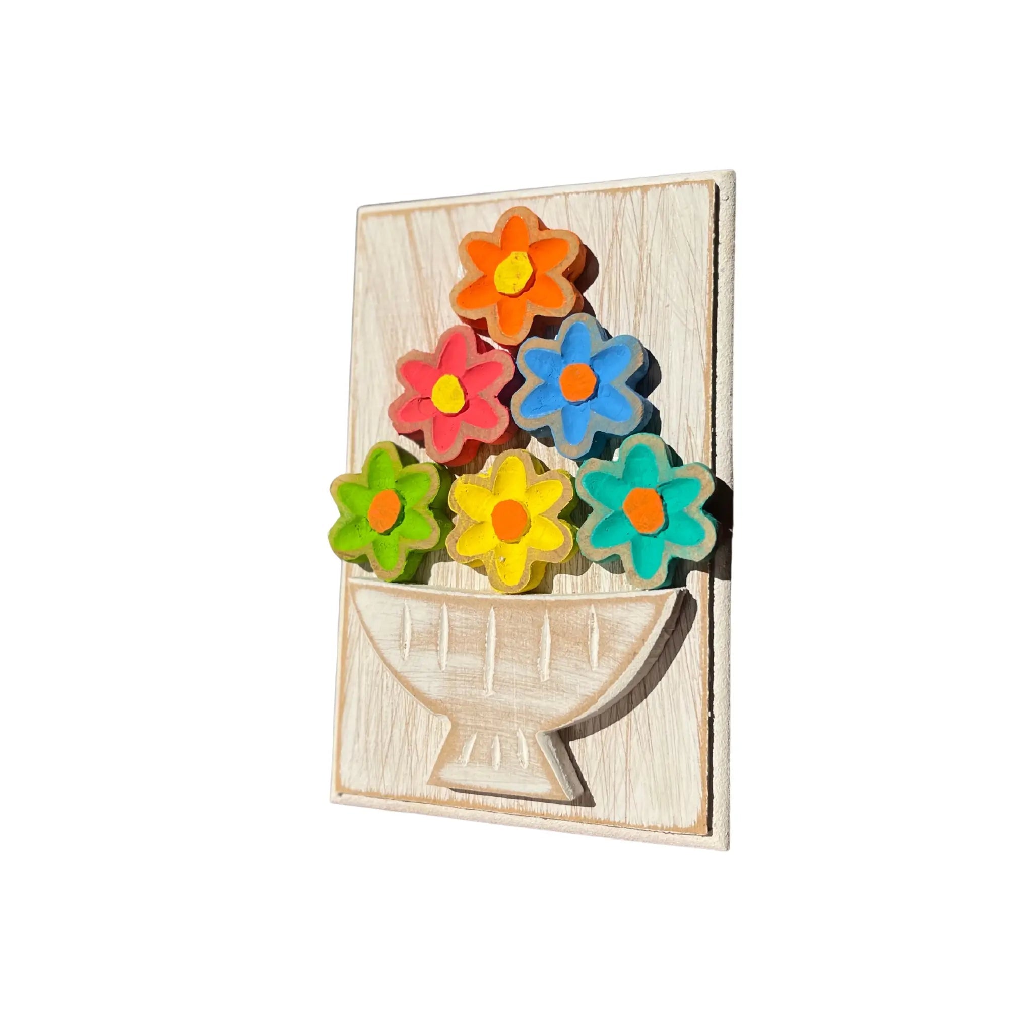 Quadro de Parede com Vaso de Flores - 15X20 - Ateliê Vó Adélia