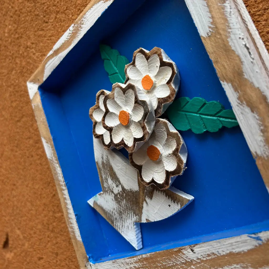 "Detalhes vistos de cima do vaso de flores"