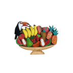 Quadro de Parede Tucano com Frutas - 30x38x16 - Ateliê Vó Adélia