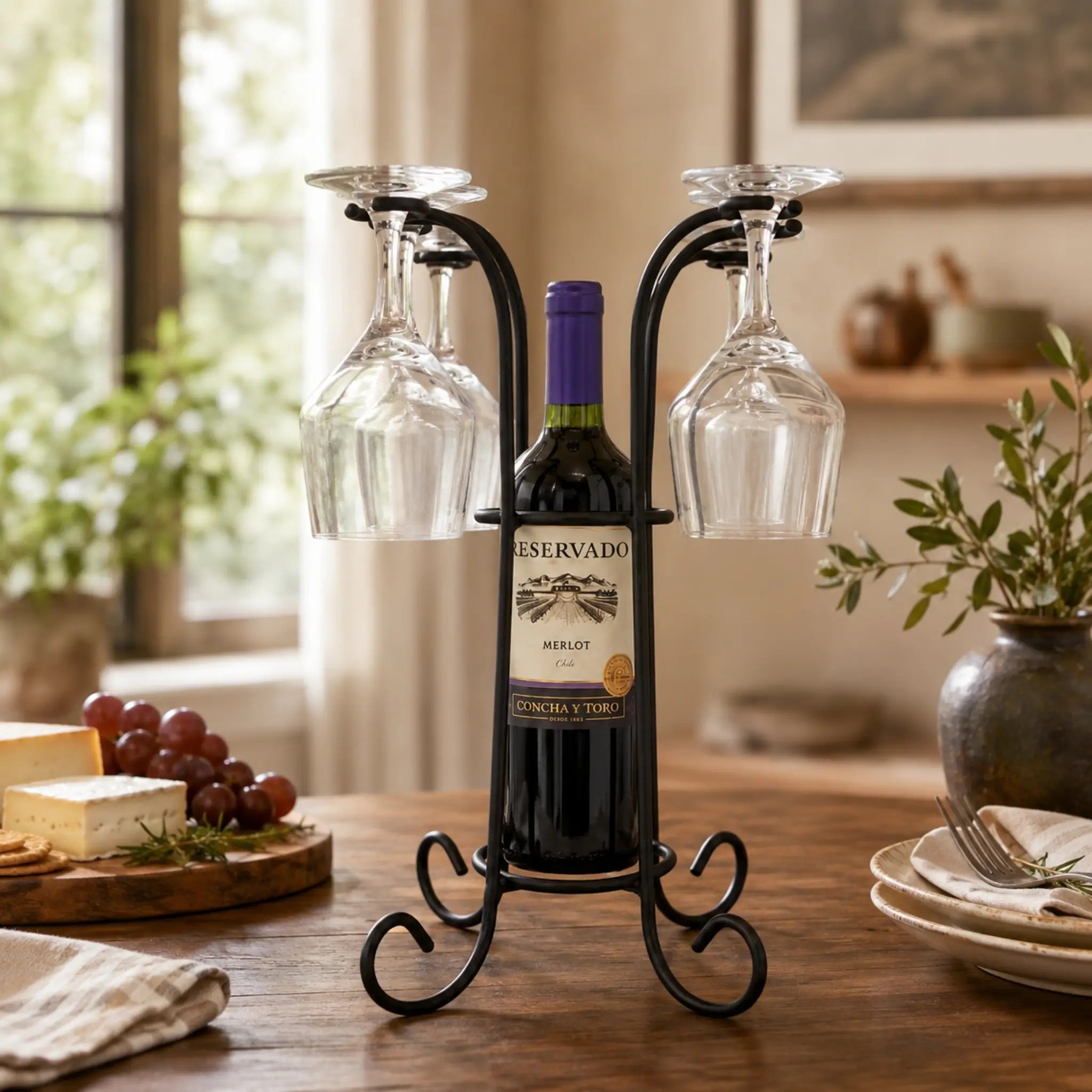 Suporte para Vinhos e Taças - Adega - Ateliê Vó Adélia