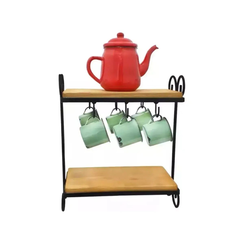 Suporte para Xícaras Rústico - 40x40x20 - Ateliê Vó Adélia