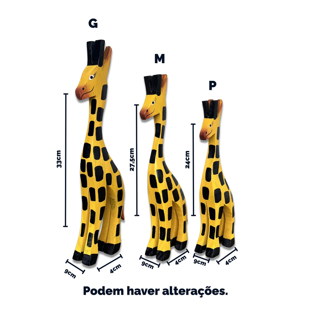 Trio de Girafas de Madeira - Decoração - Ateliê Vó Adélia