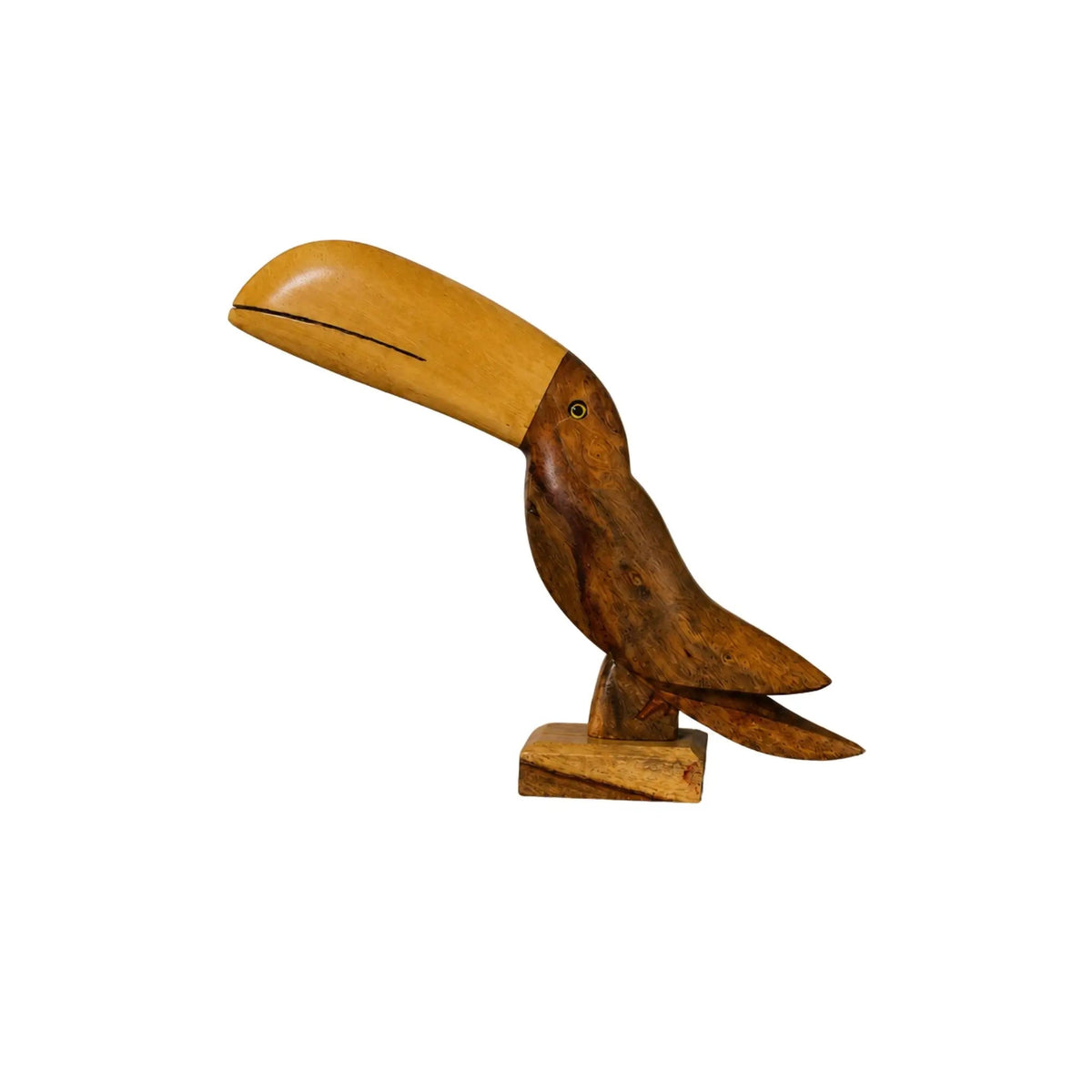 Tucano de Madeira Escultura Decorativa - 15x19 - Ateliê Vó Adélia
